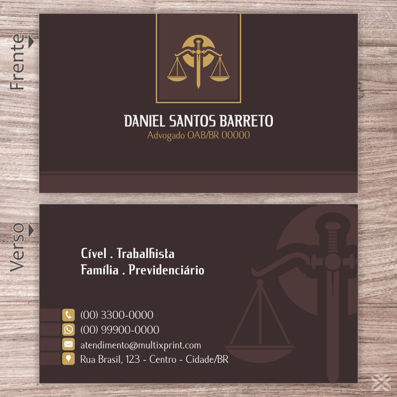 Cartão de Visita Advogado 0132 - Imagem 2
