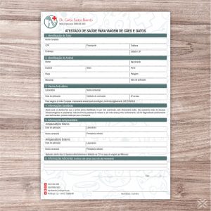 Atestado para Viagem Veterinário 3022