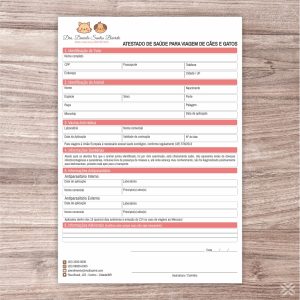 Atestado para Viagem Veterinário 3068