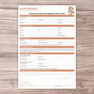 Atestado para Viagem Veterinário 3084