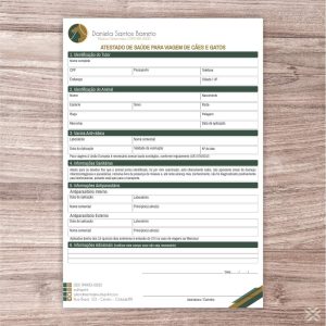 Atestado para Viagem Veterinário 30129