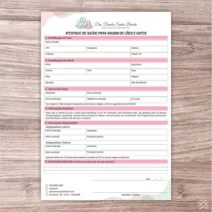Atestado para Viagem Veterinário 30133