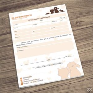 Atestado de Castração Veterinário 30109