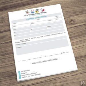 Atestado de Castração Veterinário 30125