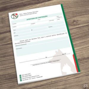 Atestado de Castração Veterinário 3016