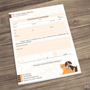 Atestado de Castração Veterinário 3017