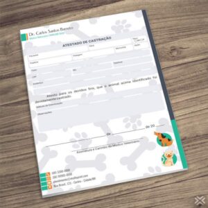 Atestado de Castração Veterinário 3061