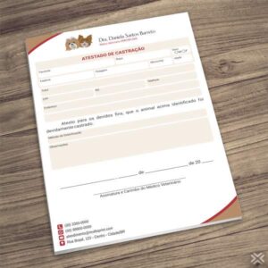 Atestado de Castração Veterinário 3076