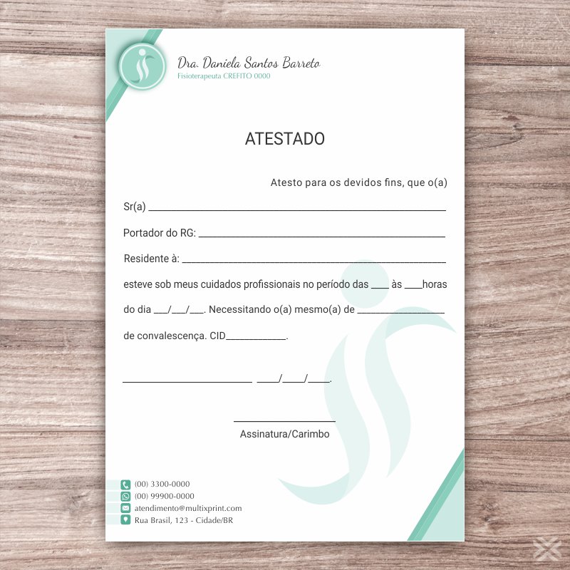 Atestado Fisioterapeuta 0906 - Imagem 2