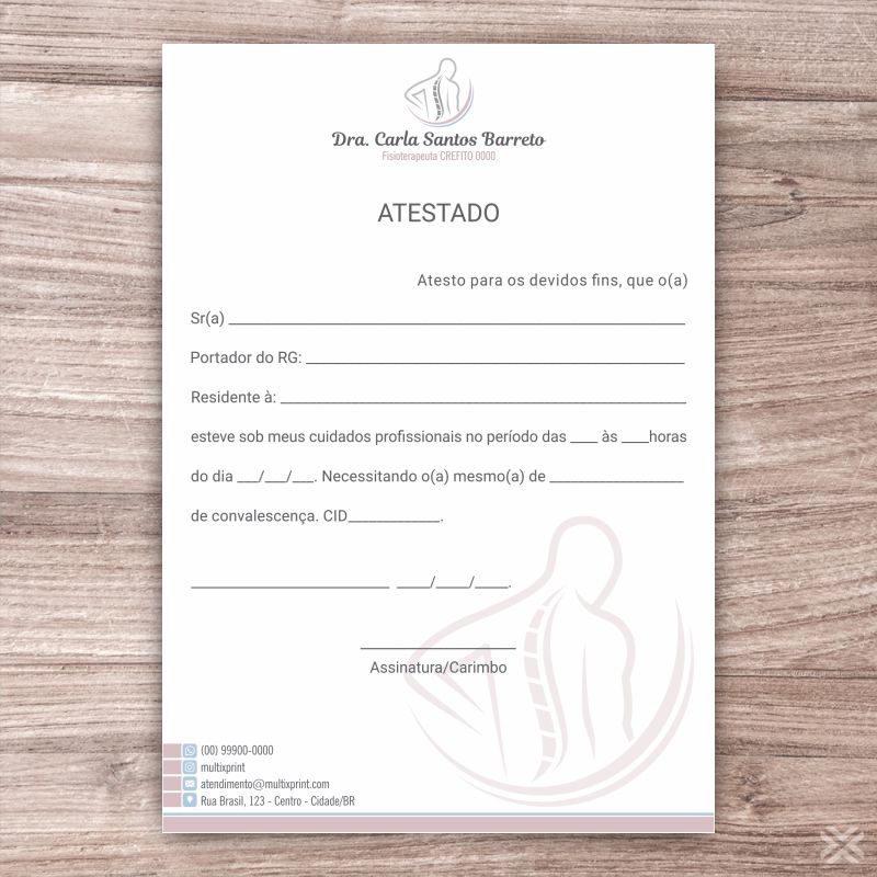 Declaração de Comparecimento Fisioterapeuta 09109 - Imagem 2