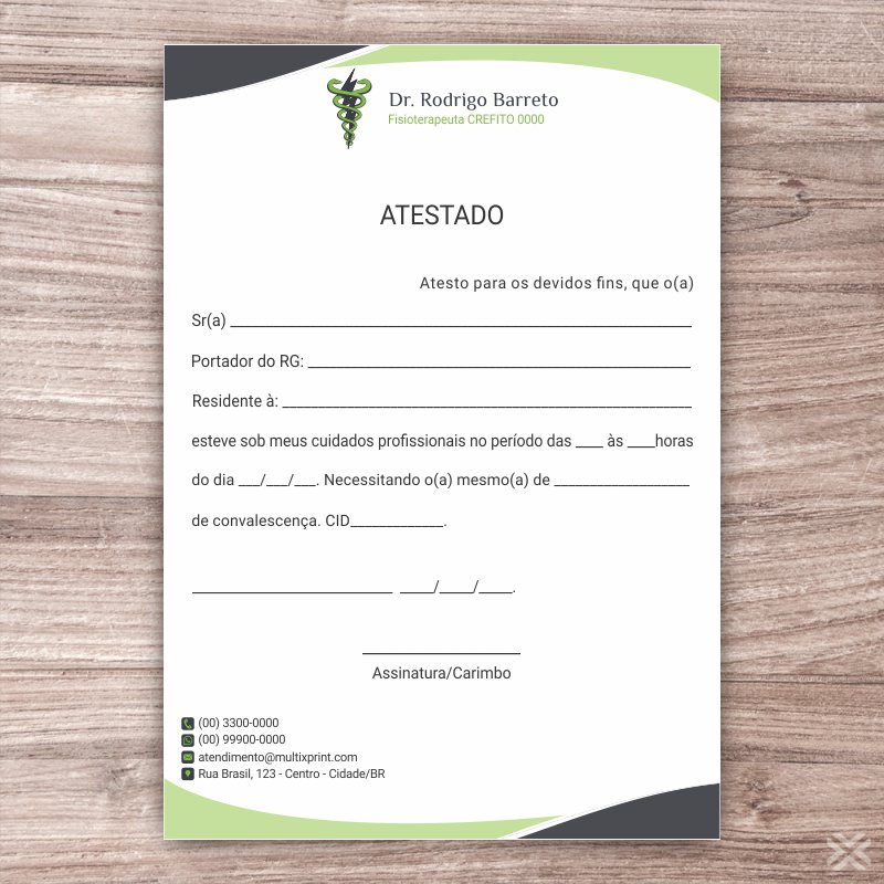 Atestado Fisioterapeuta 0961 - Imagem 2
