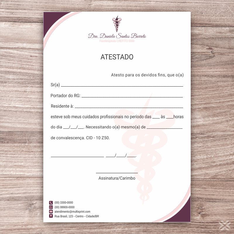 Atestado Fisioterapeuta 0975 - Imagem 2