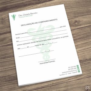 Declaração de Comparecimento Fisioterapeuta 0934