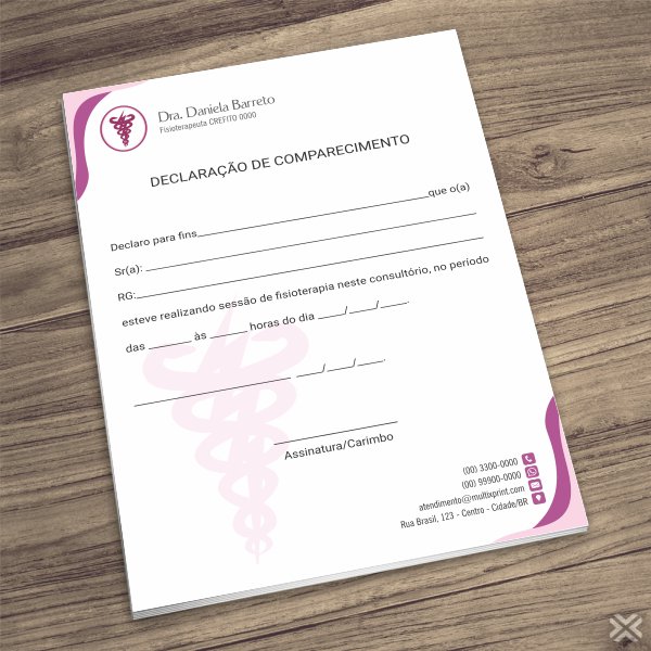 Declaração de Comparecimento Fisioterapeuta 0941