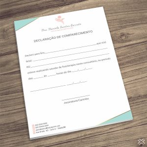 Declaração de Comparecimento Fisioterapeuta 0999