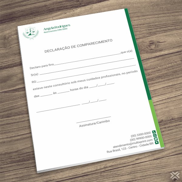 Declaração de Comparecimento Nutricionista 2411