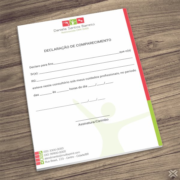 Declaração de Comparecimento Nutricionista 2431
