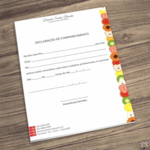Declaração de Comparecimento Nutricionista 2491