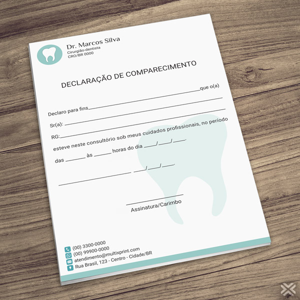 Declaração de Comparecimento Dentista 0606