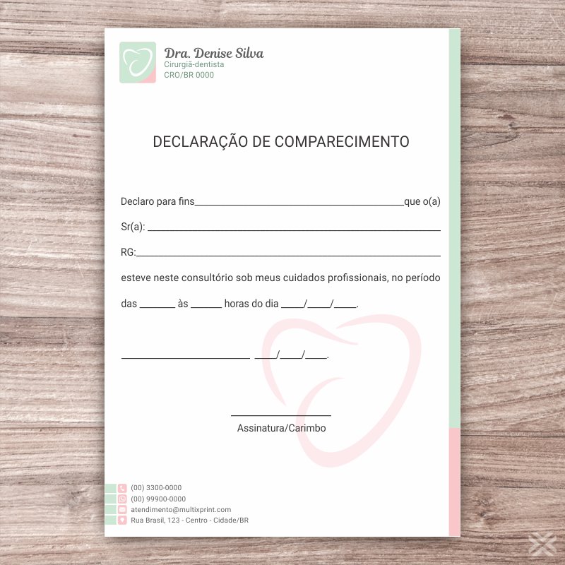 Declaração de Comparecimento Dentista 0611 - Imagem 2