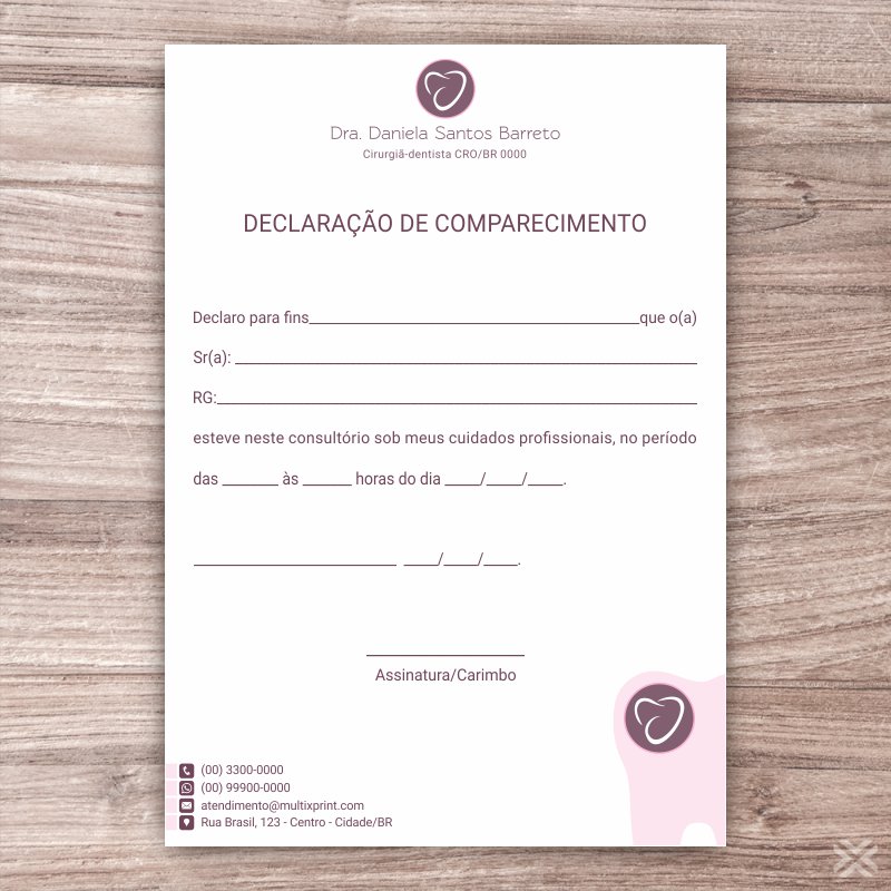 Declaração de Comparecimento Dentista 0648 - Imagem 2