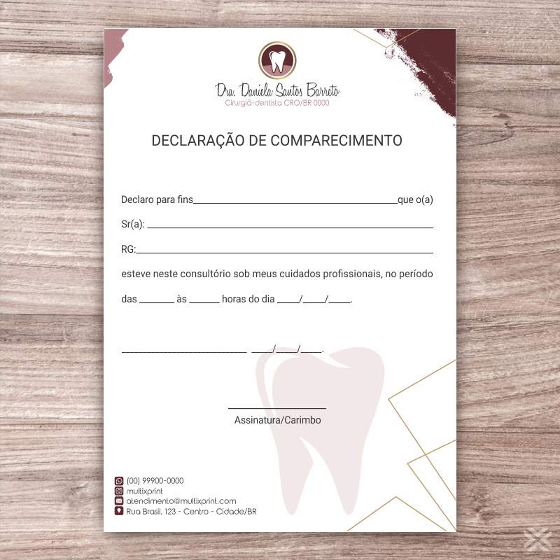 Declaração de Comparecimento Dentista 0683 - Imagem 2