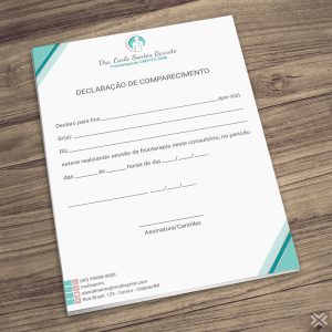 Declaração de Comparecimento Fisioterapeuta 09106