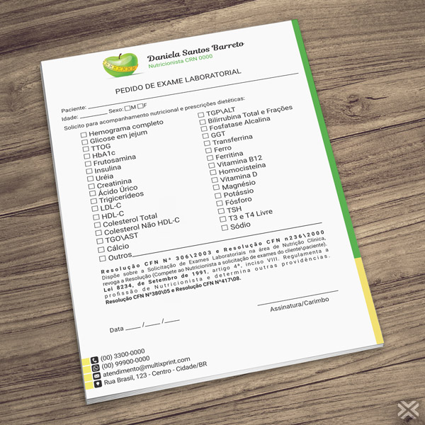 Pedido de Exame Nutricionista 2459
