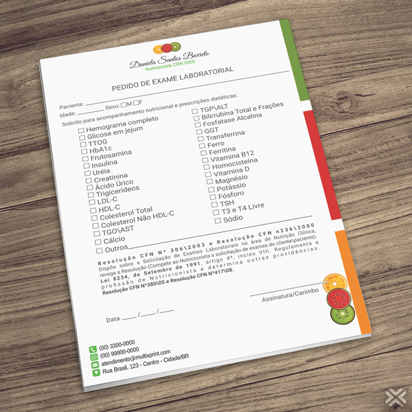 Pedido de Exame Nutricionista 2475