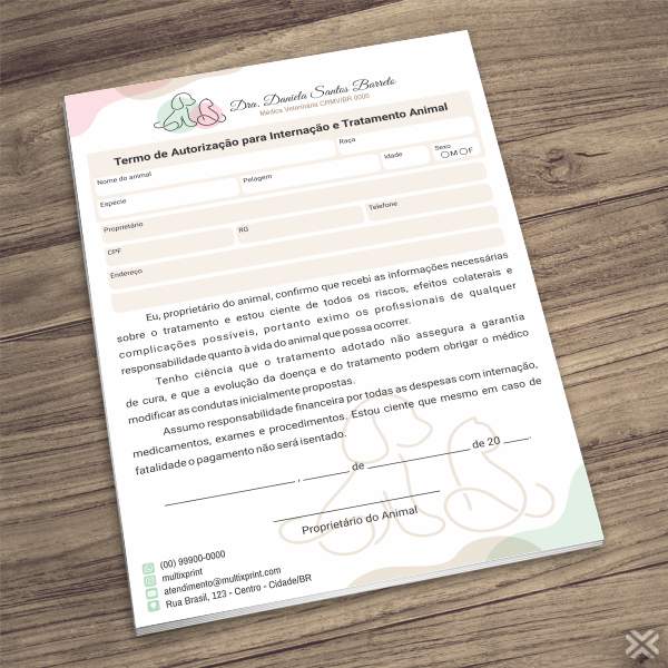 Termo Internação Veterinário 30133