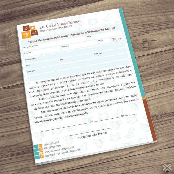 Termo Internação Veterinário 3019