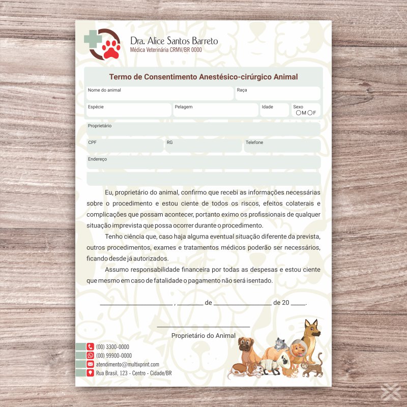 Termo Anestésico-cirúrgico Veterinário 3056 - Imagem 2
