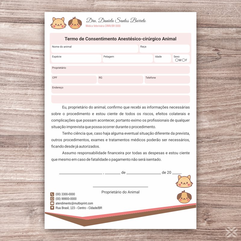 Termo Anestésico-cirúrgico Veterinário 3068 - Imagem 2