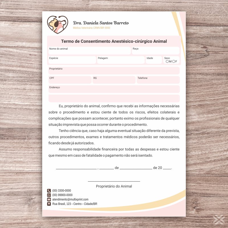 Termo Anestésico-cirúrgico Veterinário 3088 - Imagem 2