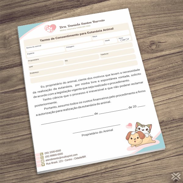 Termo para Eutanásia Veterinário 3086
