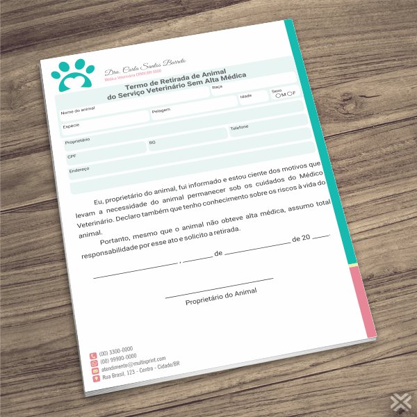 Termo Retirada Veterinário 3093