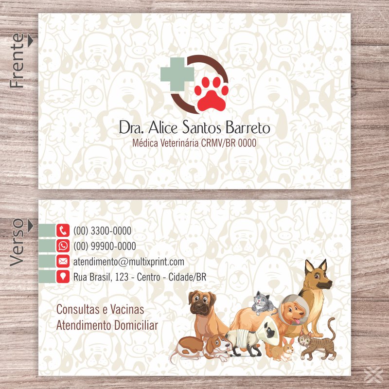 Cartão de Visita Veterinário 3056 - Imagem 2