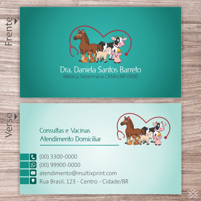Cartão de Visita Veterinário 3095 - Imagem 2