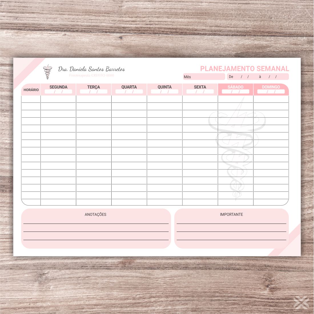 Planner Fisioterapeuta 0922