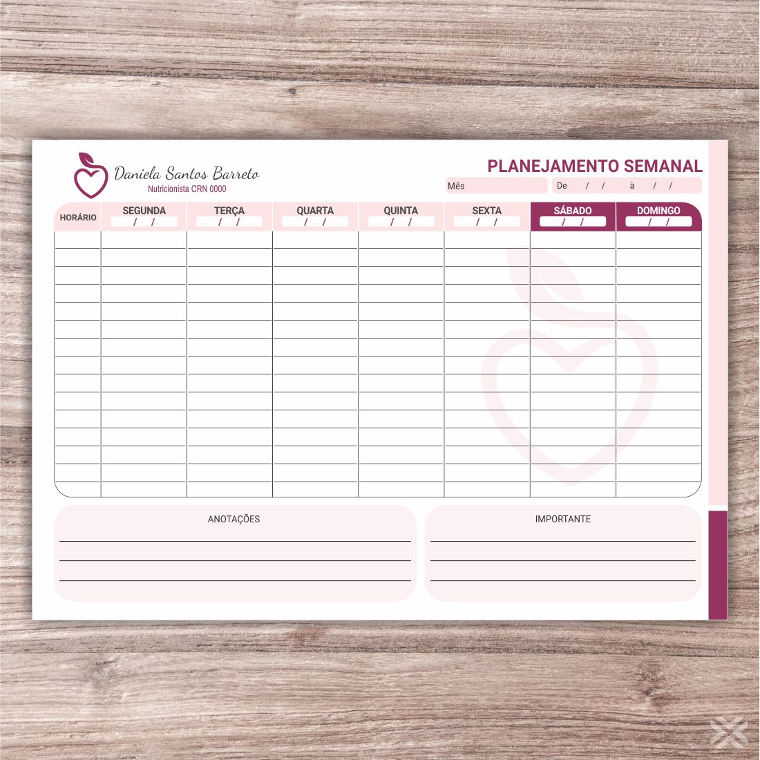 Planner Nutricionista 2405
