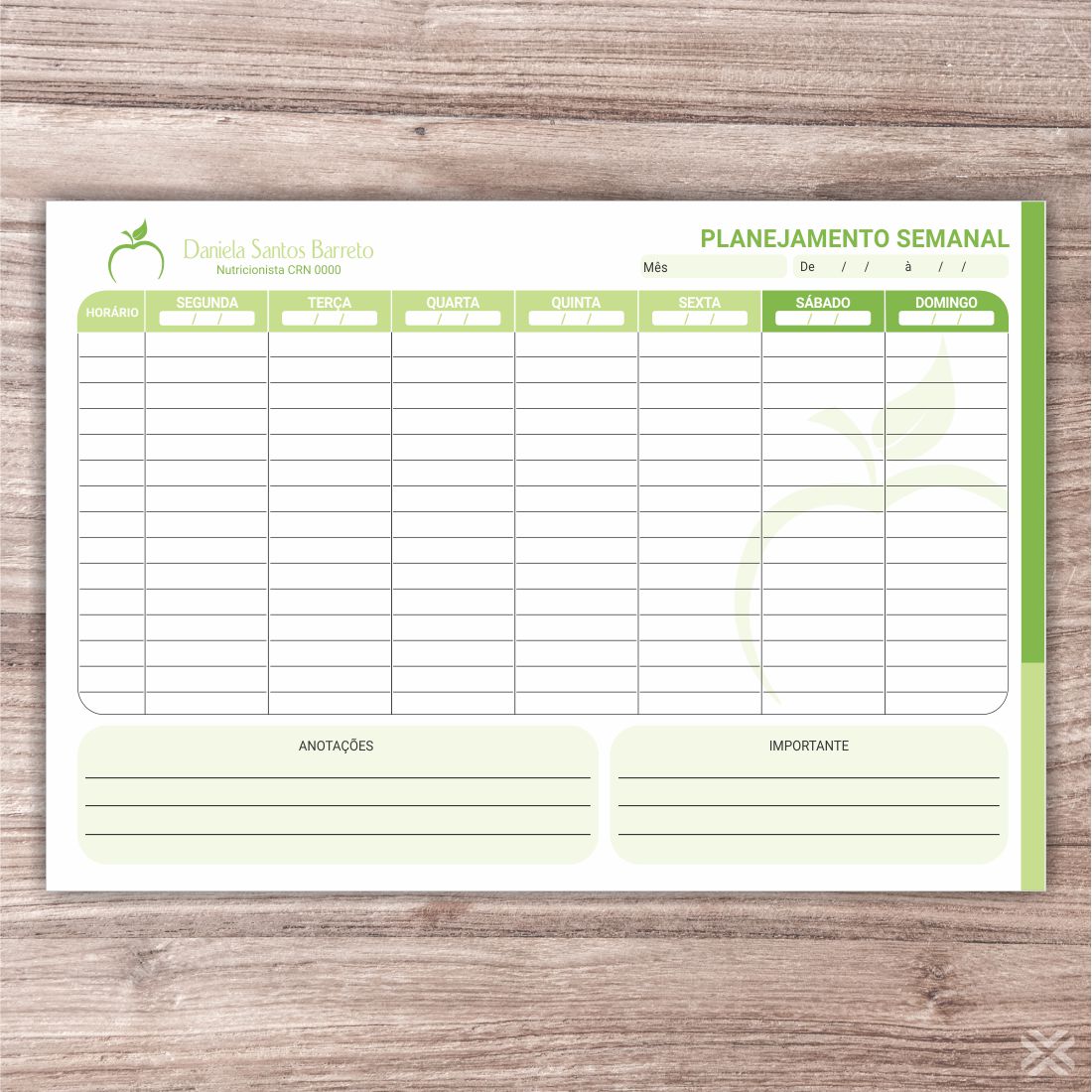 Planner Nutricionista 2432