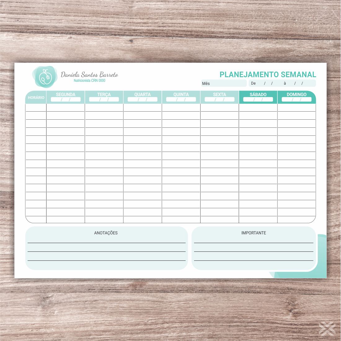 Planner Nutricionista 2498