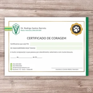 Certificado de Coragem Pet 3001