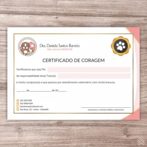 Certificado de Coragem Pet 3002
