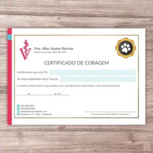 Certificado de Coragem Pet 3006