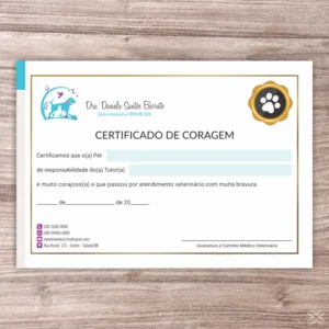 Certificado de Coragem Pet 3007