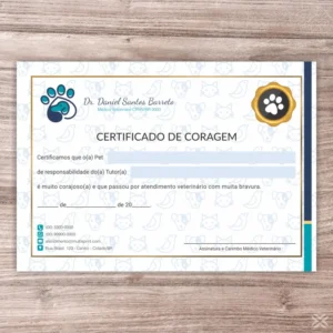 Certificado de Coragem Pet 30102
