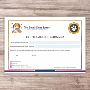 Certificado de Coragem Pet 30108