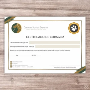 Certificado de Coragem Pet 30129