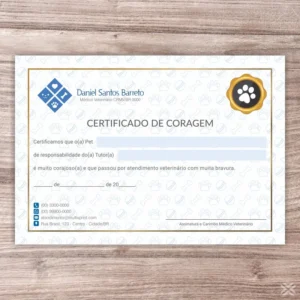Certificado de Coragem Pet 3013